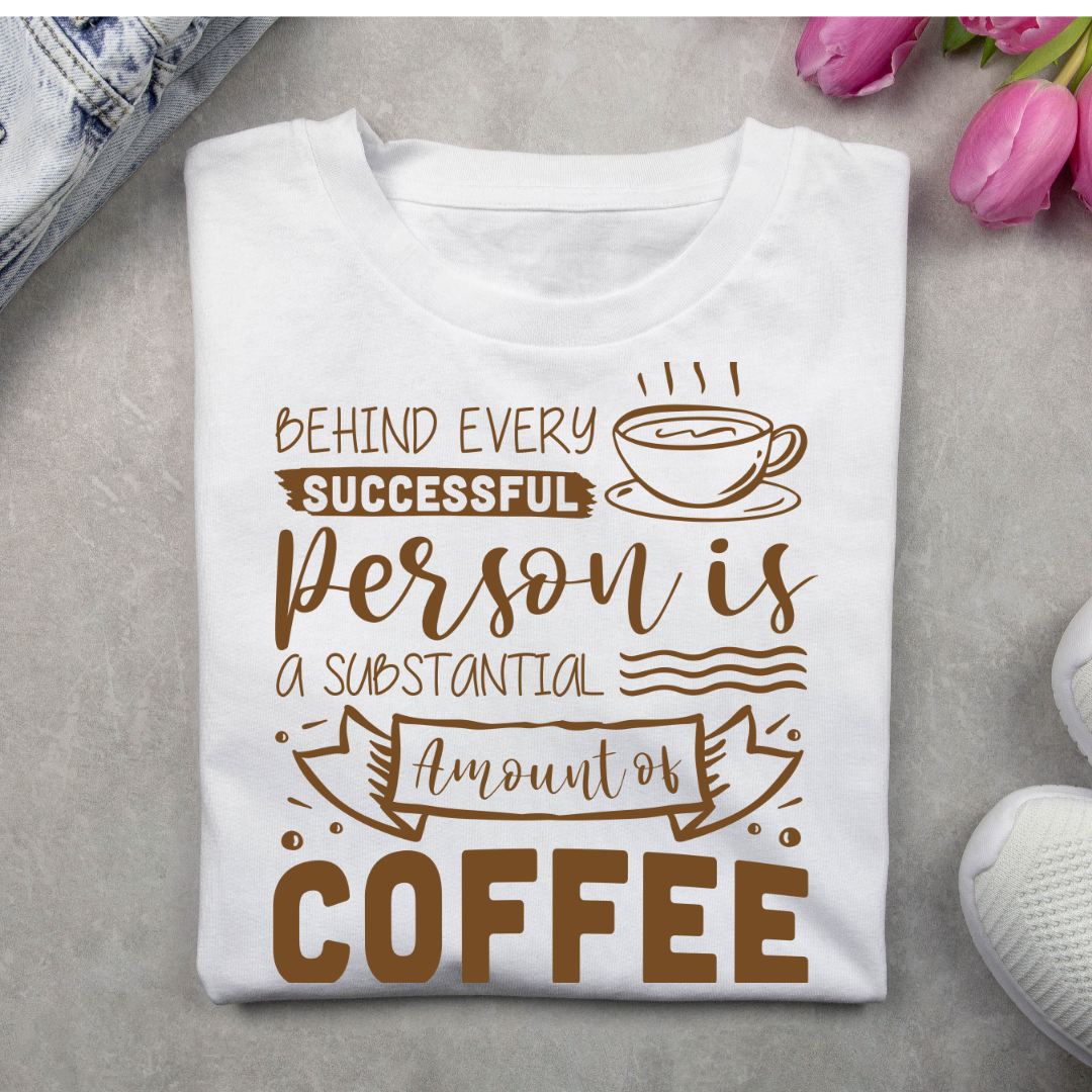 Unisex Classic Crew Coffee themed Graphic Printed T-Shirt