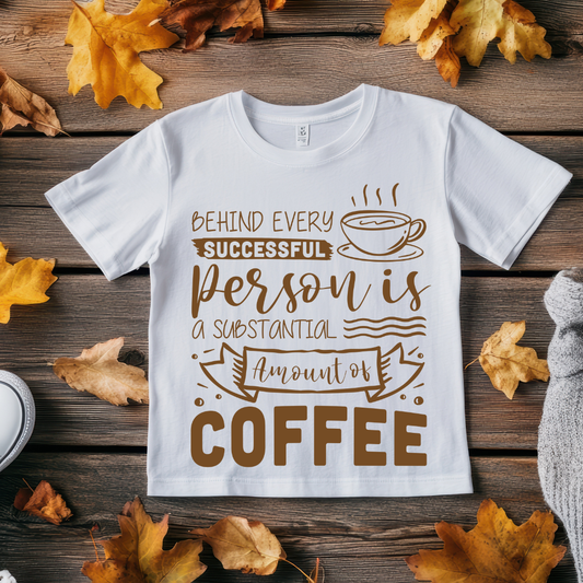 Unisex Classic Crew Coffee themed Graphic Printed T-Shirt