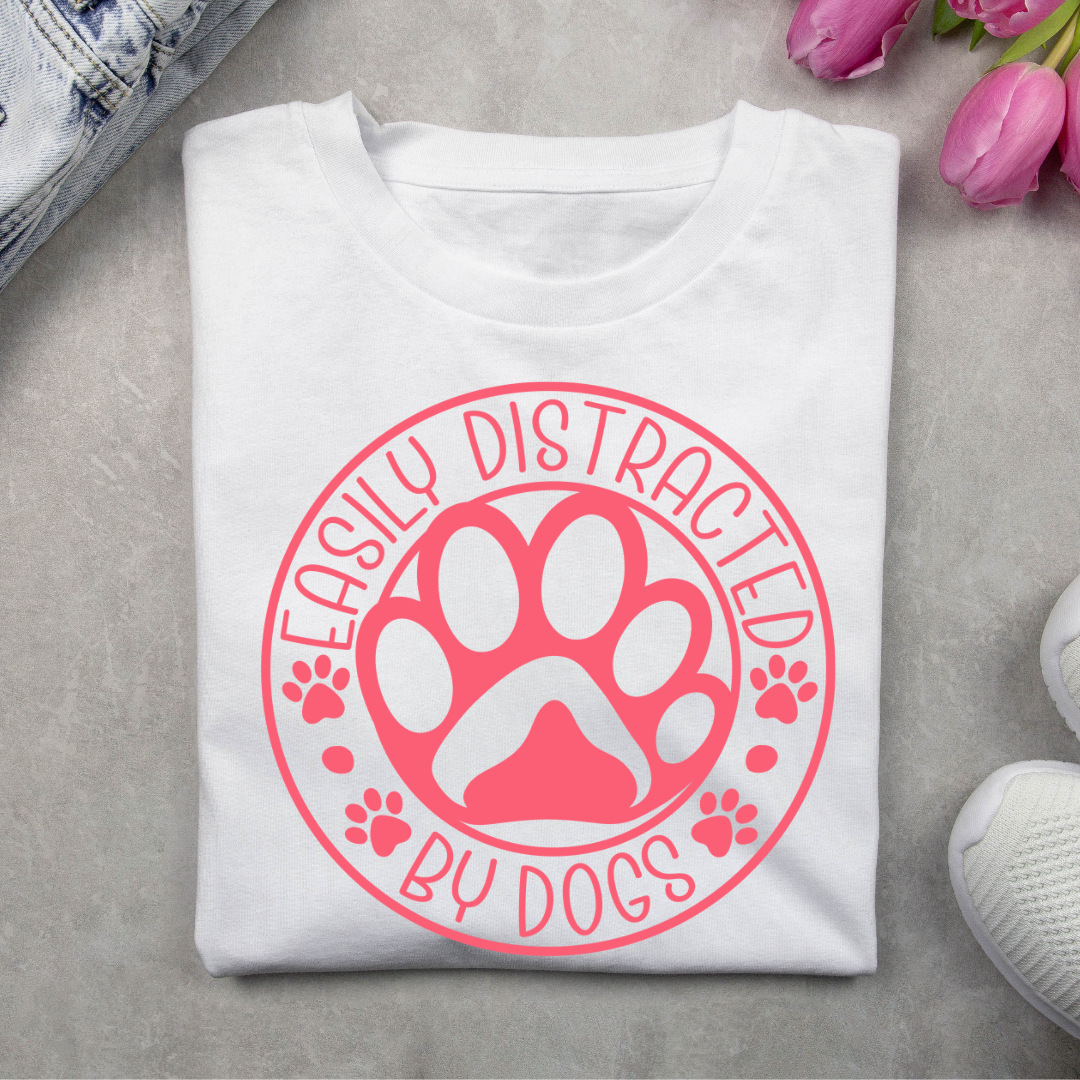 Easily Distracted by Dogs - Unisex Classic Crew T-Shirt