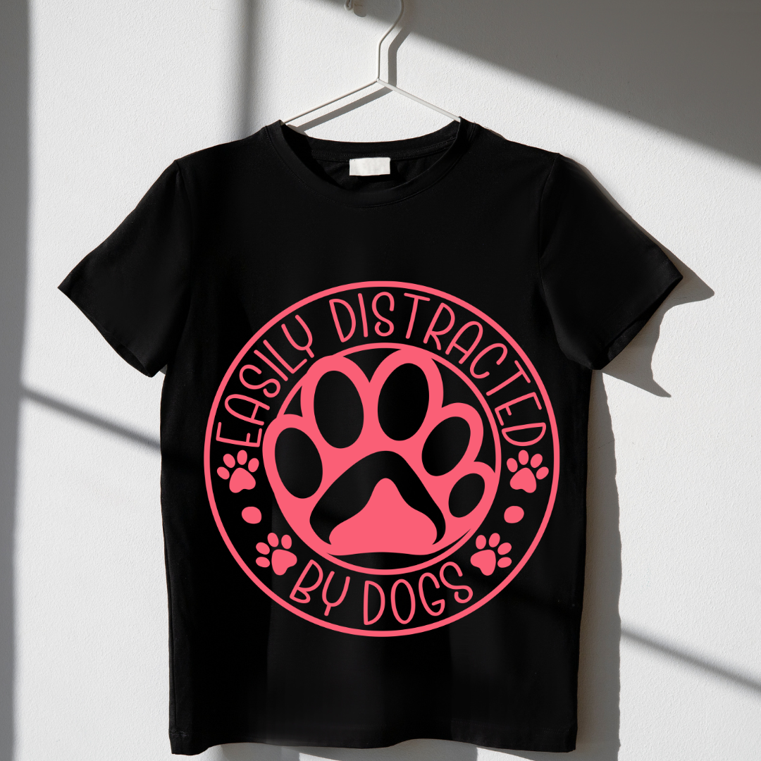 Easily Distracted by Dogs - Unisex Classic Crew T-Shirt