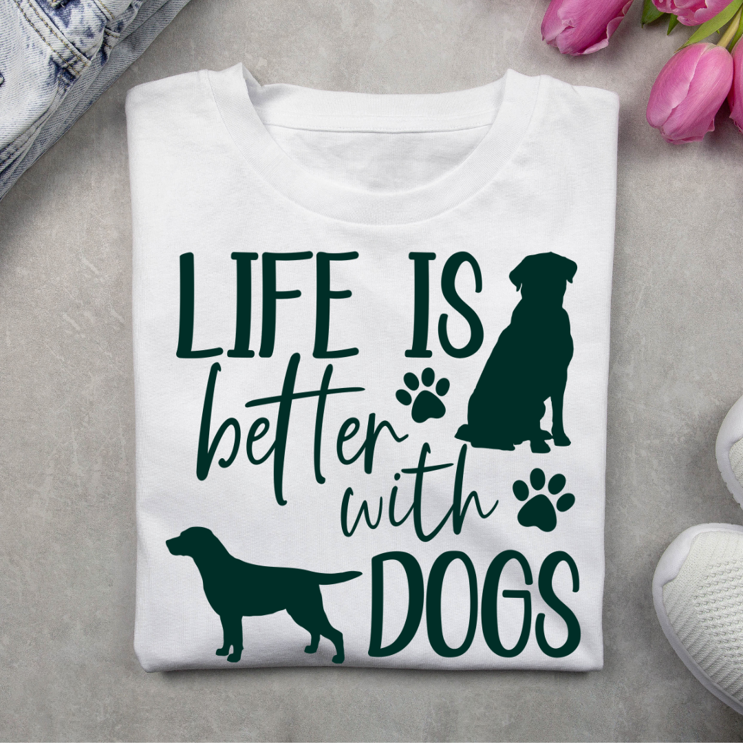Life is better with Dogs - Unisex Classic Crew T-Shirt