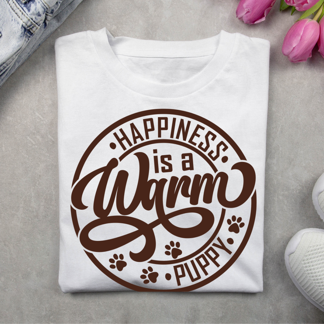 Happiness is a Warm Puppy - Unisex Classic Crew T-Shirt